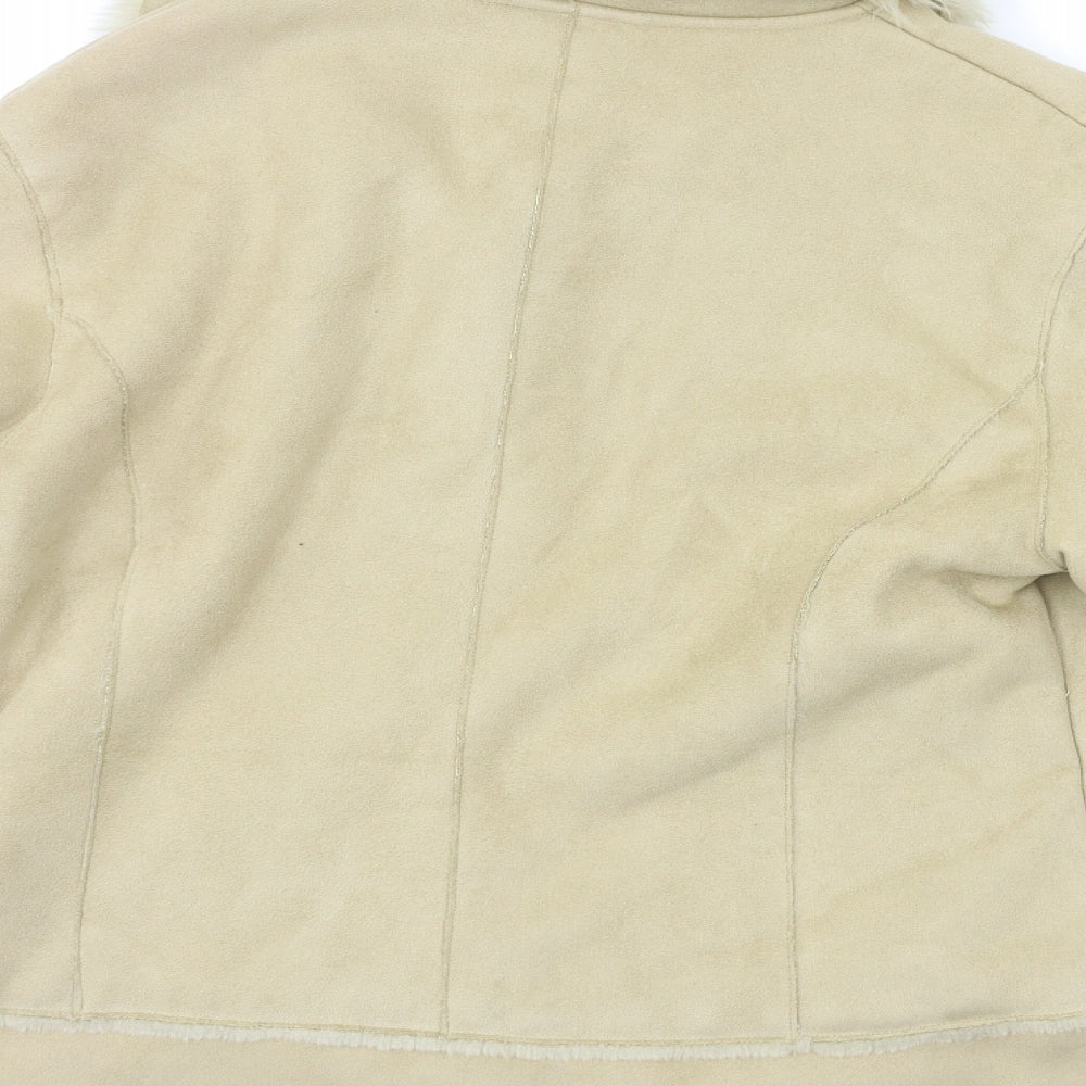 Papaya Womens Beige Overcoat Coat Size 14