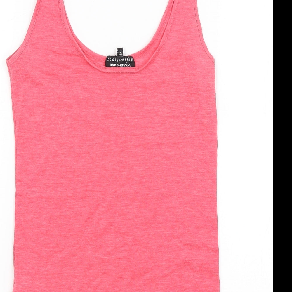 Warehouse Womens Pink Basic Tank Size 6