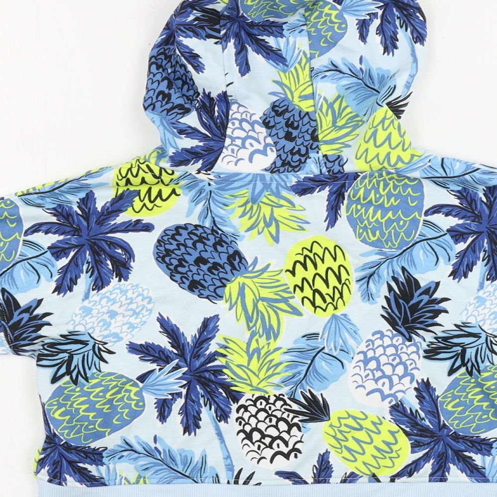 TU Boys Blue Floral Full Zip Hoodie Size 7 Years