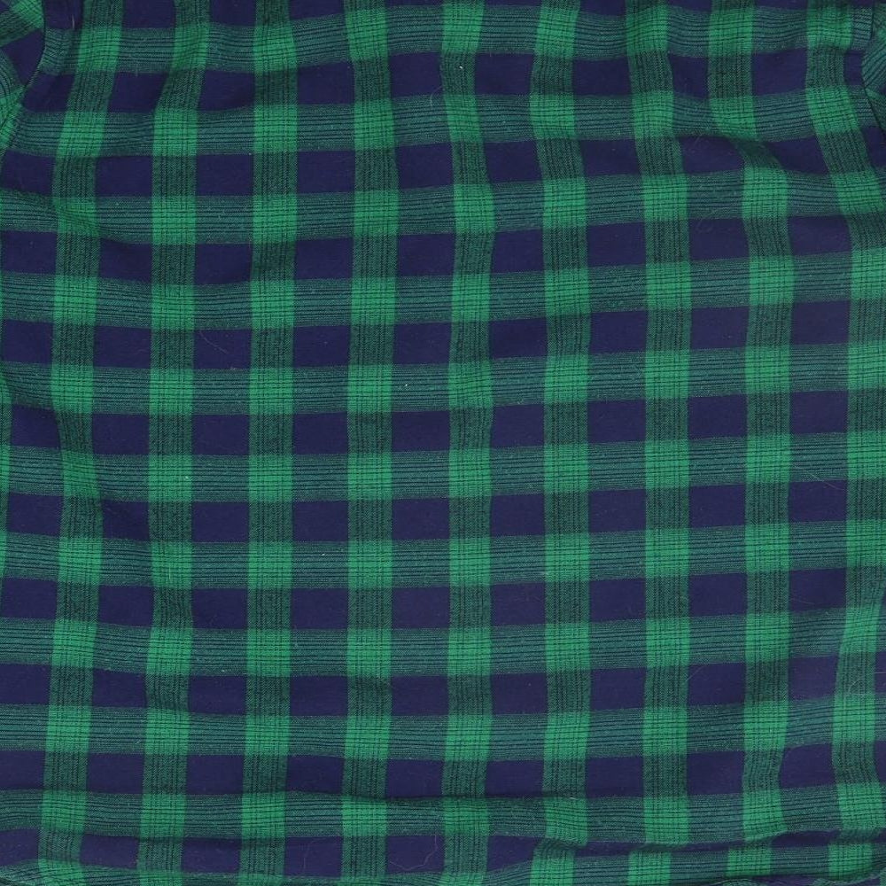 Boohoo Mens Green Check Button-Up Size 13