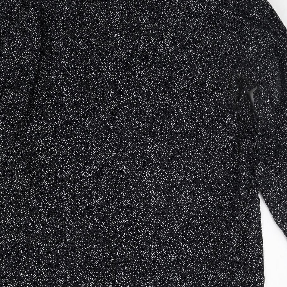 Cedar Wood State Mens Black Polka Dot Button-Up Size 16