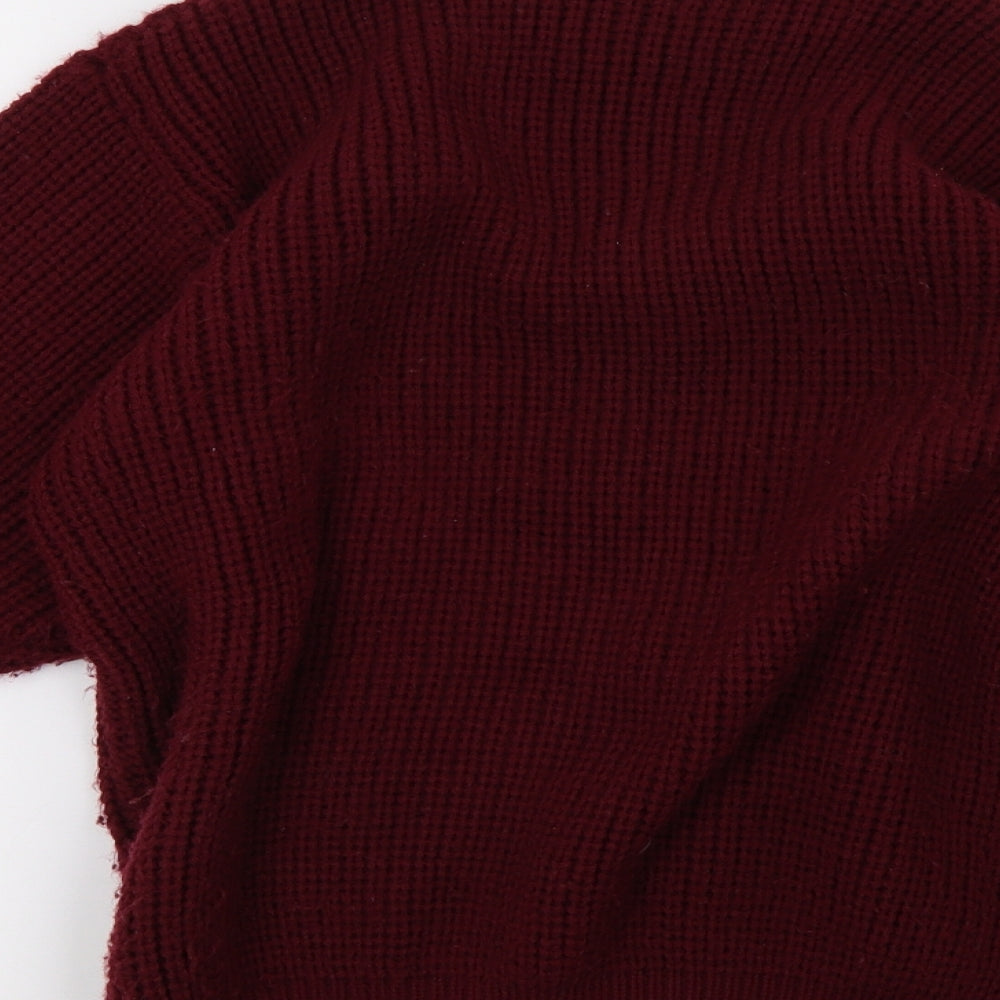county Womens Red Knit Pullover Sweatshirt Size M