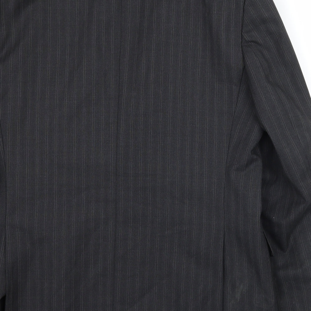 AUSTEN REED Mens Grey Striped Jacket Suit Jacket Size 40