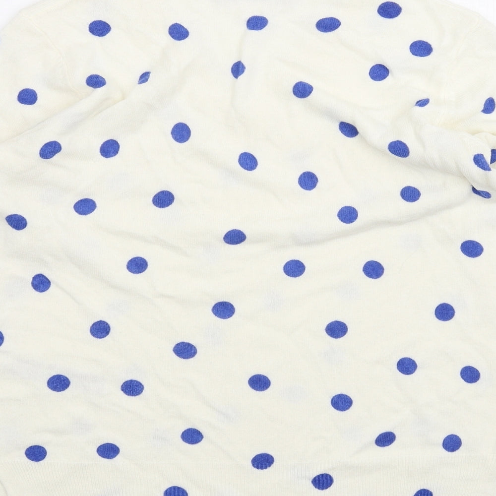 Marks and Spencer Womens White Polka Dot Pullover Jumper Size 10