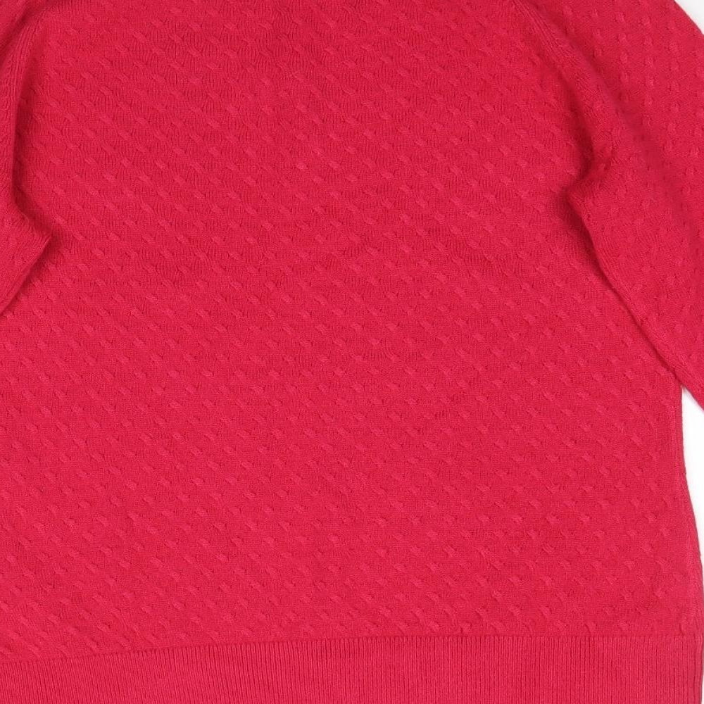 Marks and Spencer Womens Pink Knit Pullover Jumper Size 10 - Textured