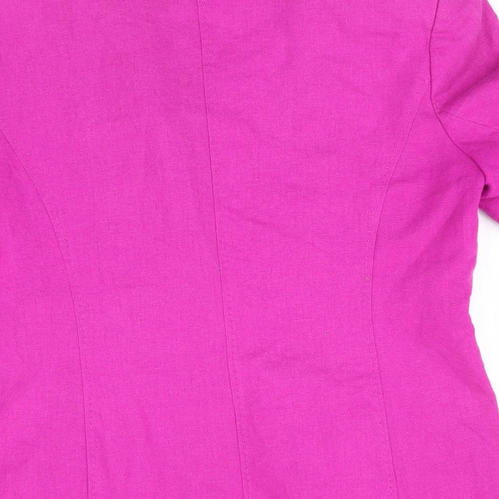 BM Collection Womens Pink Jacket Size 12 - Linen Look Jacket
