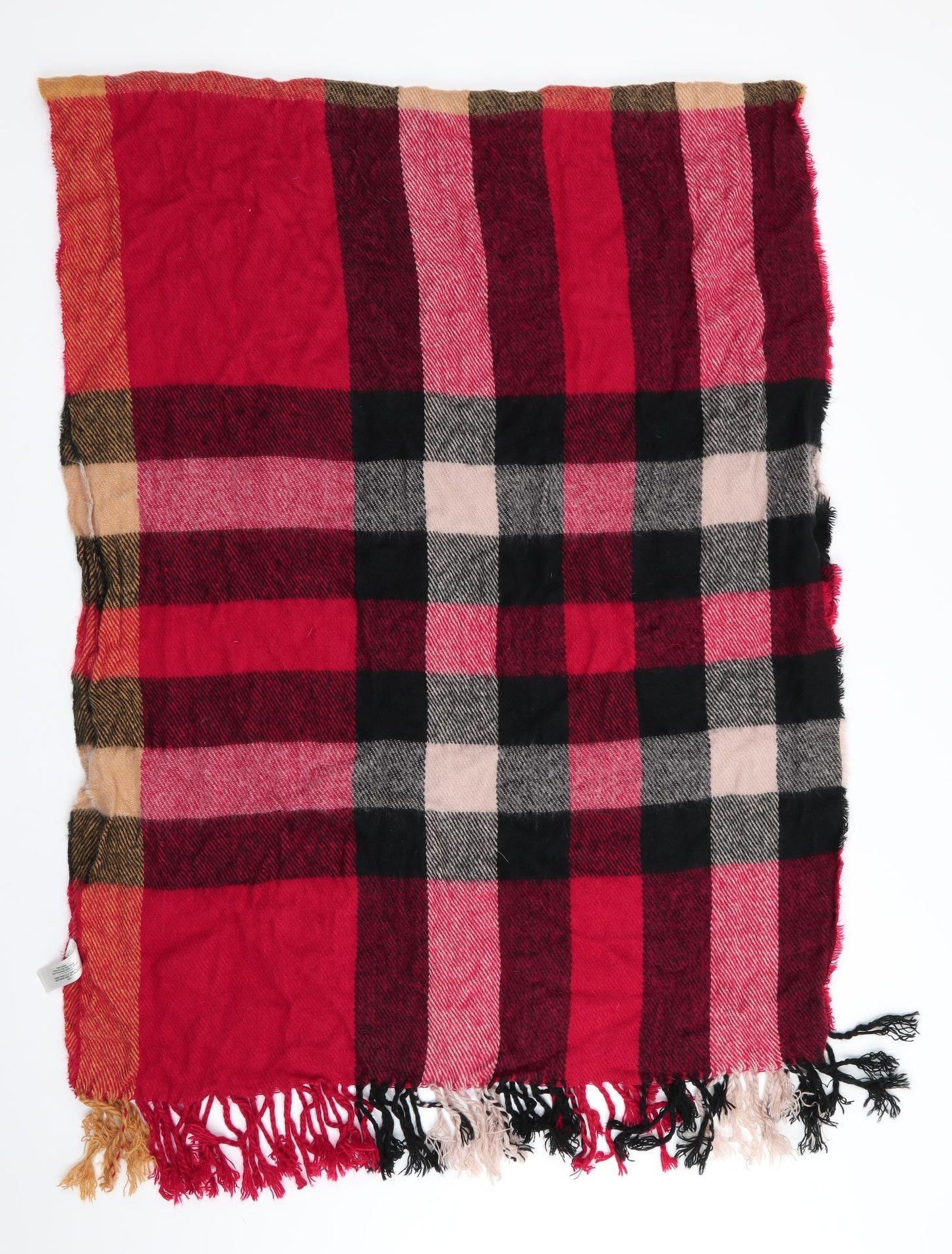 Primark Womens Red Check Shawl/Wrap