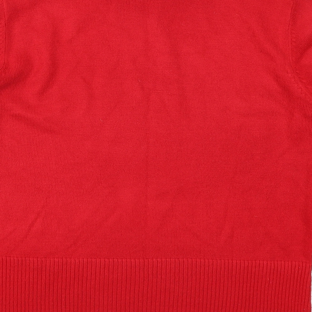 Klass Womens Red Knit Pullover Jumper Size M