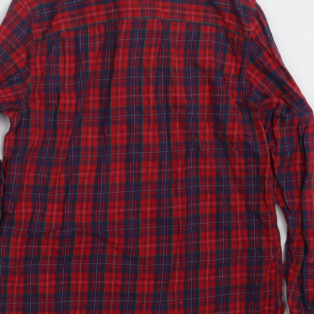 Matalan Mens Red Check Button-Up Size M