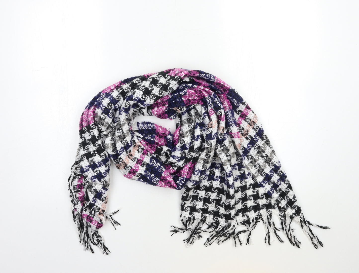 Preworn Womens Black Check Scarf