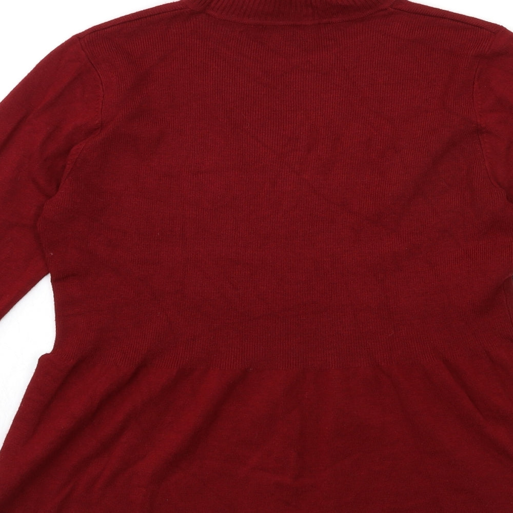 Marks and Spencer Womens Red Knit Pullover Jumper Size 14