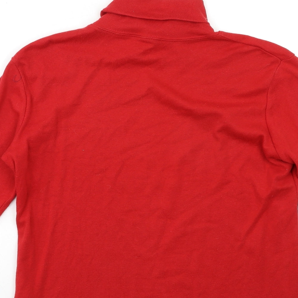 BEING CASUAL Womens Red Basic T-Shirt Size 12