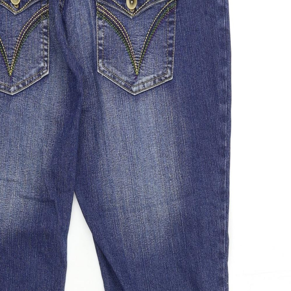 FunMum Womens Blue Denim Flared Jeans Size 2XL L31 in