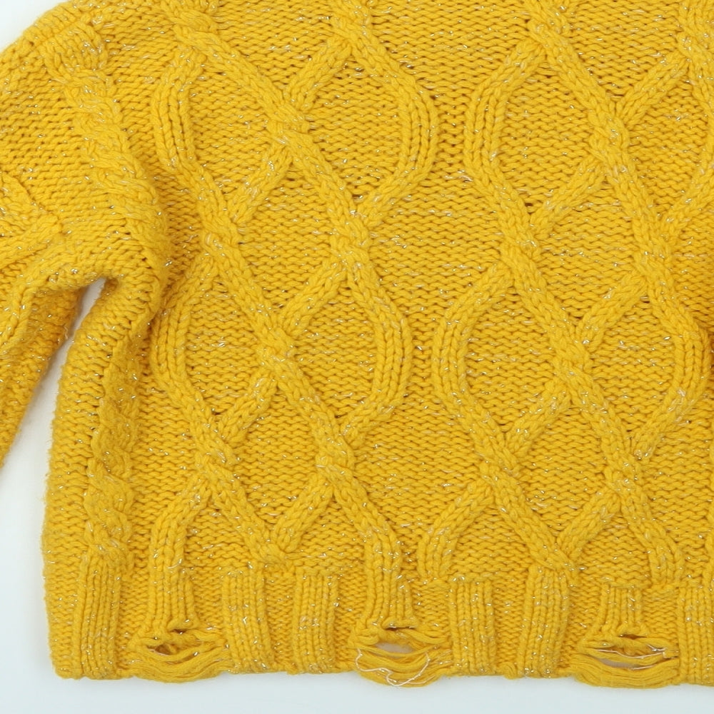 M&Co Girls Orange Pullover Jumper Size 9-10 Years