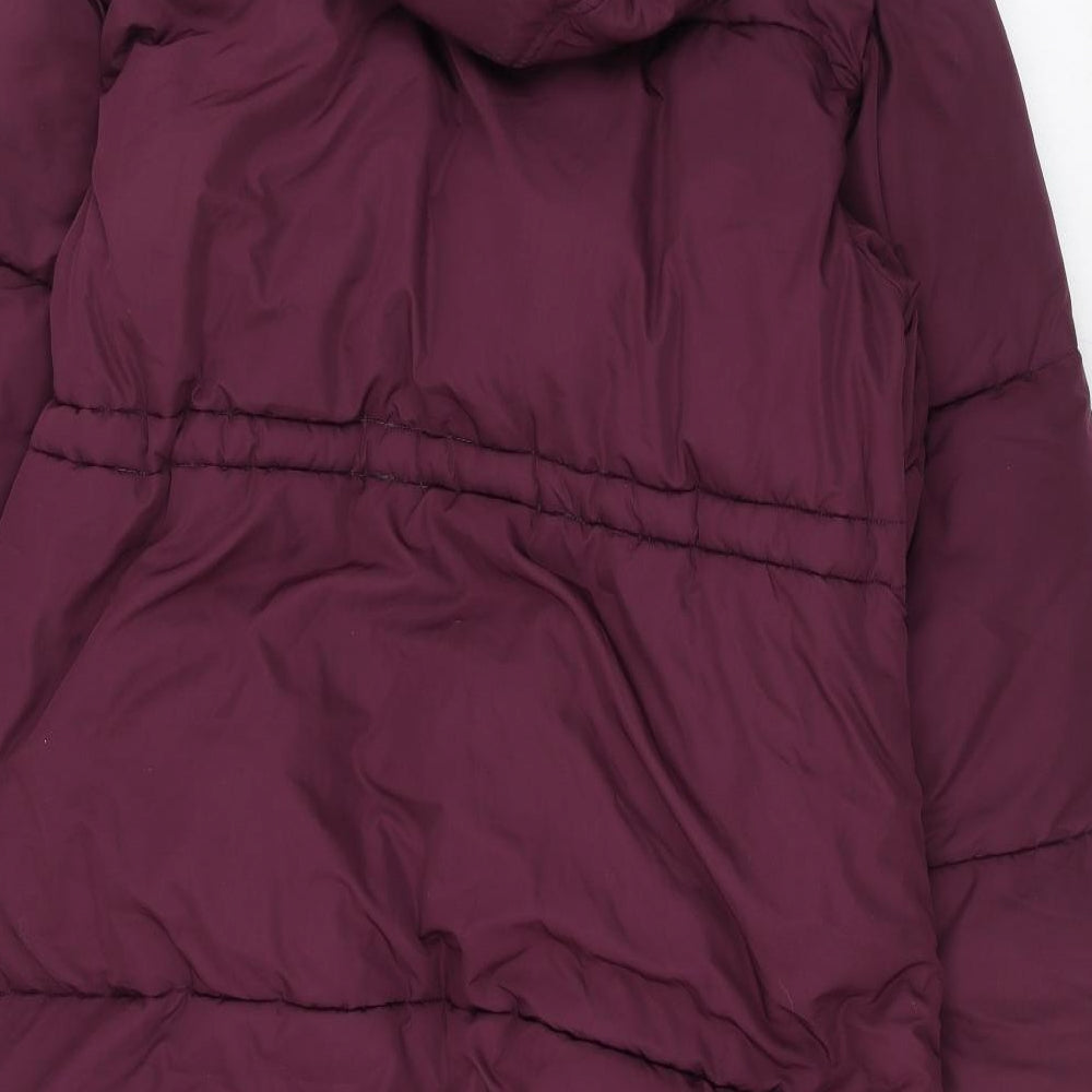 Miss Selfridge Womens Purple Puffer Jacket Jacket Size 14
