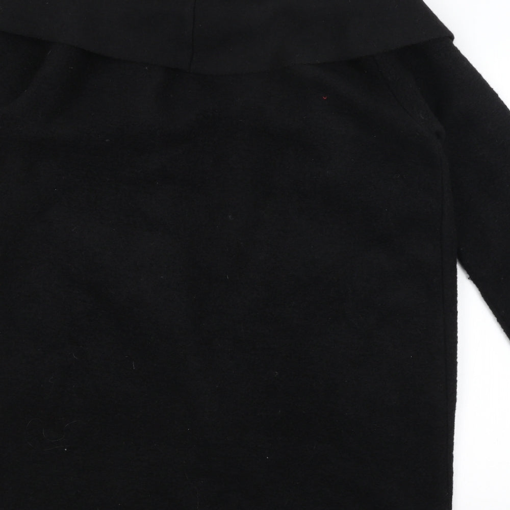 Preworn Womens Black Overcoat Coat Size M
