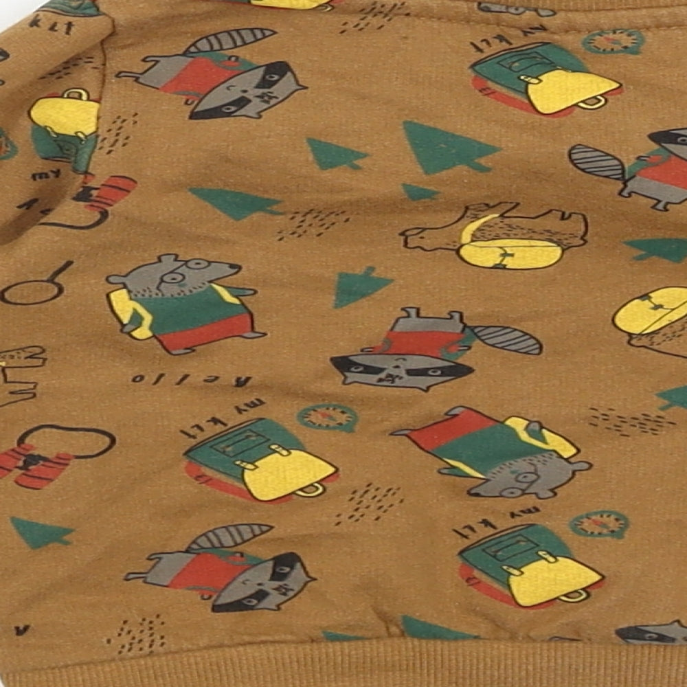 So Cute Baby Brown Pullover Jumper Size 9-12 Months - Woodland Animals