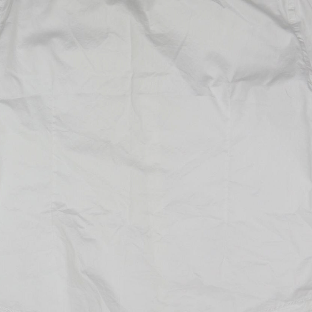 Hammond & Co. Mens White Button-Up Size 18.5