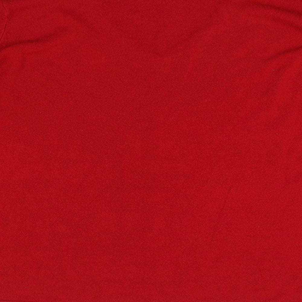 BM Colletion Womens Red Knit Pullover Jumper Size XL
