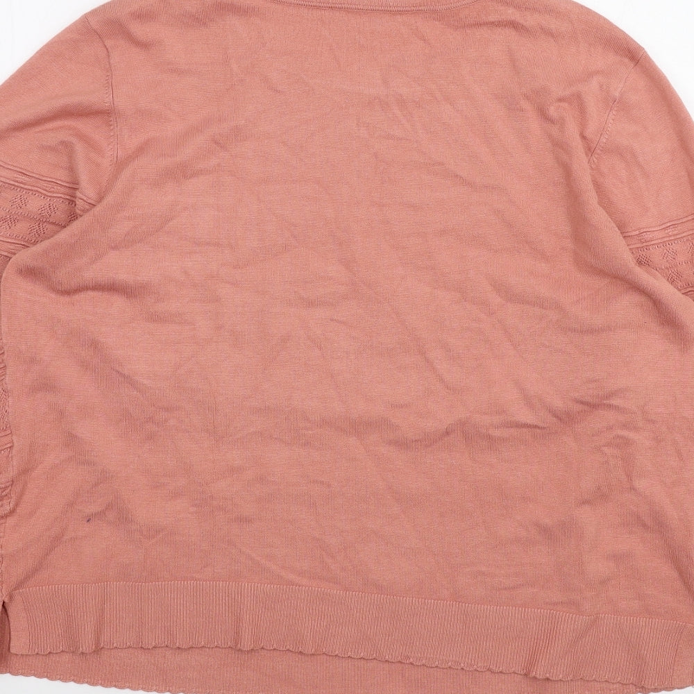 Oasis Womens Pink Basic T-Shirt Size XL