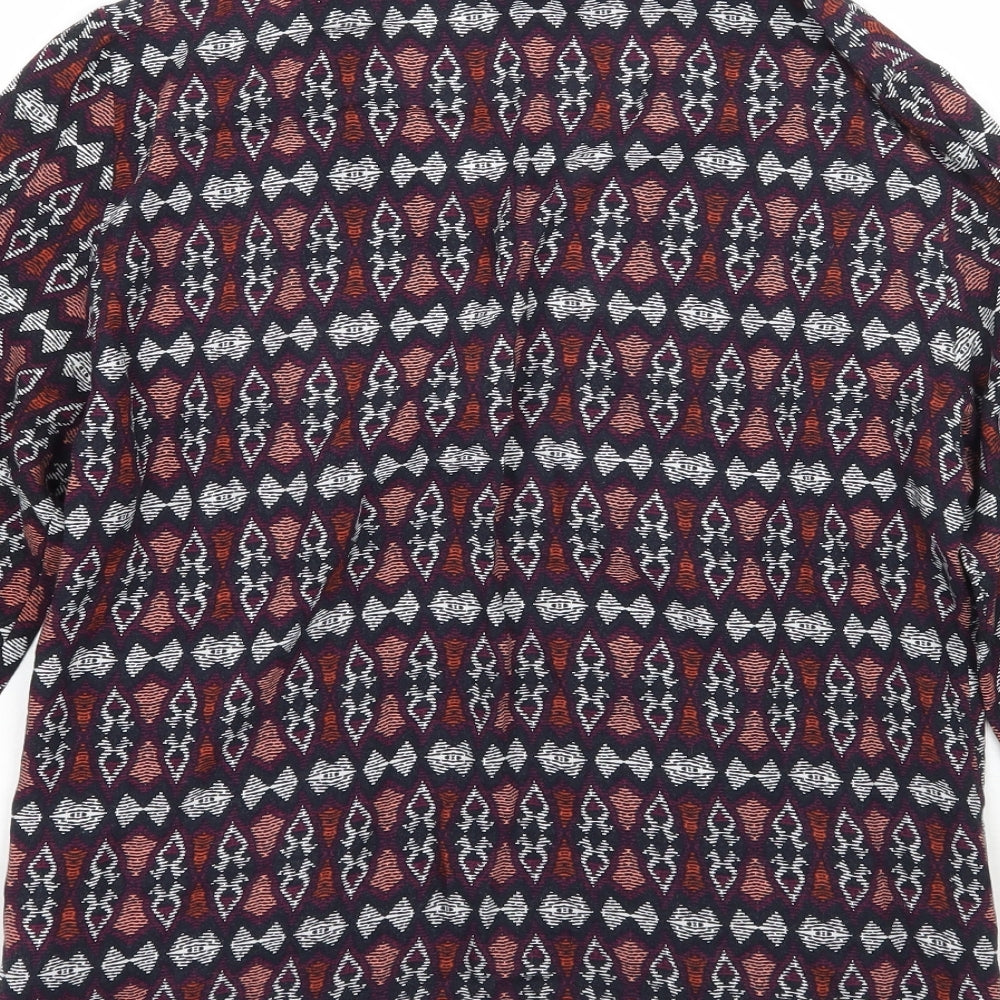 Newlook Womens Blue Geometric Cardigan Jumper Size 10