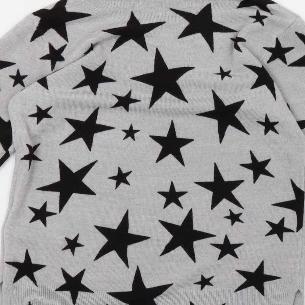 Marks and Spencer Womens Grey Polka Dot Knit Pullover Sweatshirt Size 6