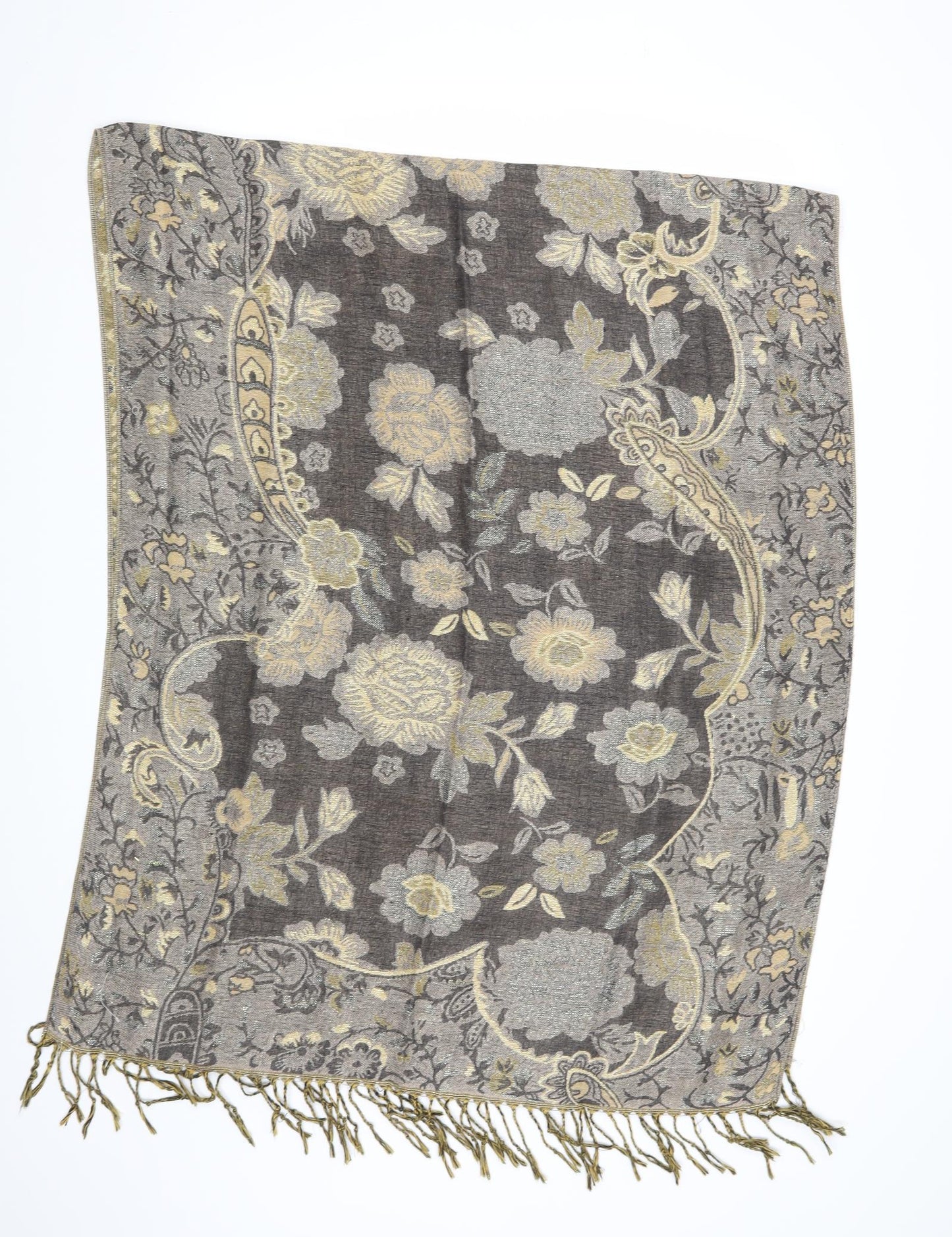 Preworn Womens Brown Floral Scarf