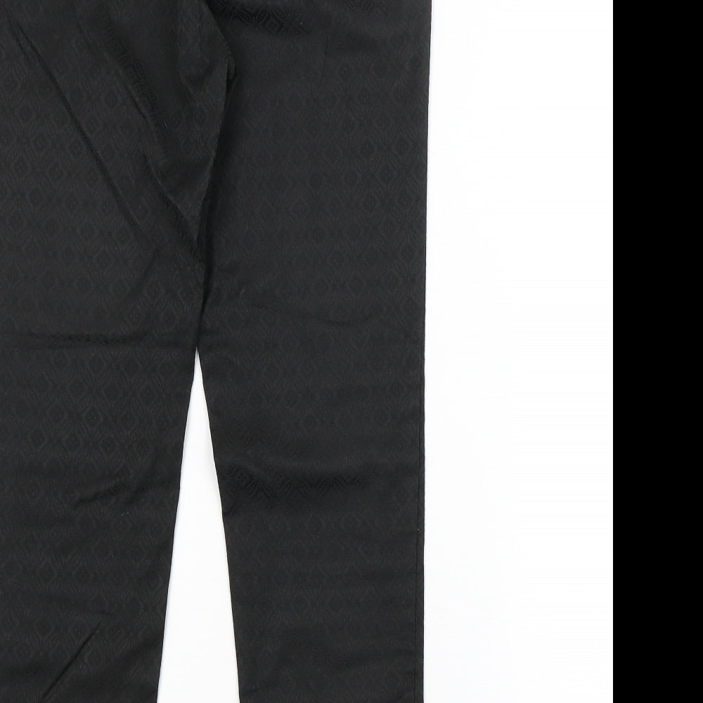 NEXT Womens Black Argyle/Diamond Trousers Size 10 L26 in