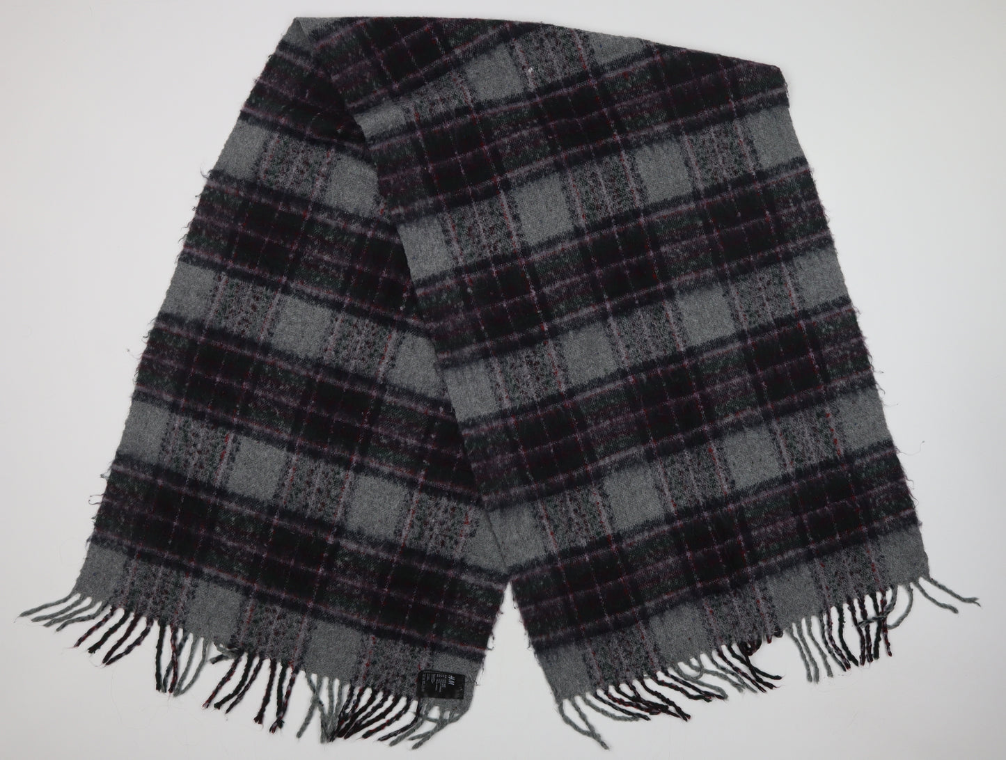 H&M Womens Multicoloured Check Fleece Scarf