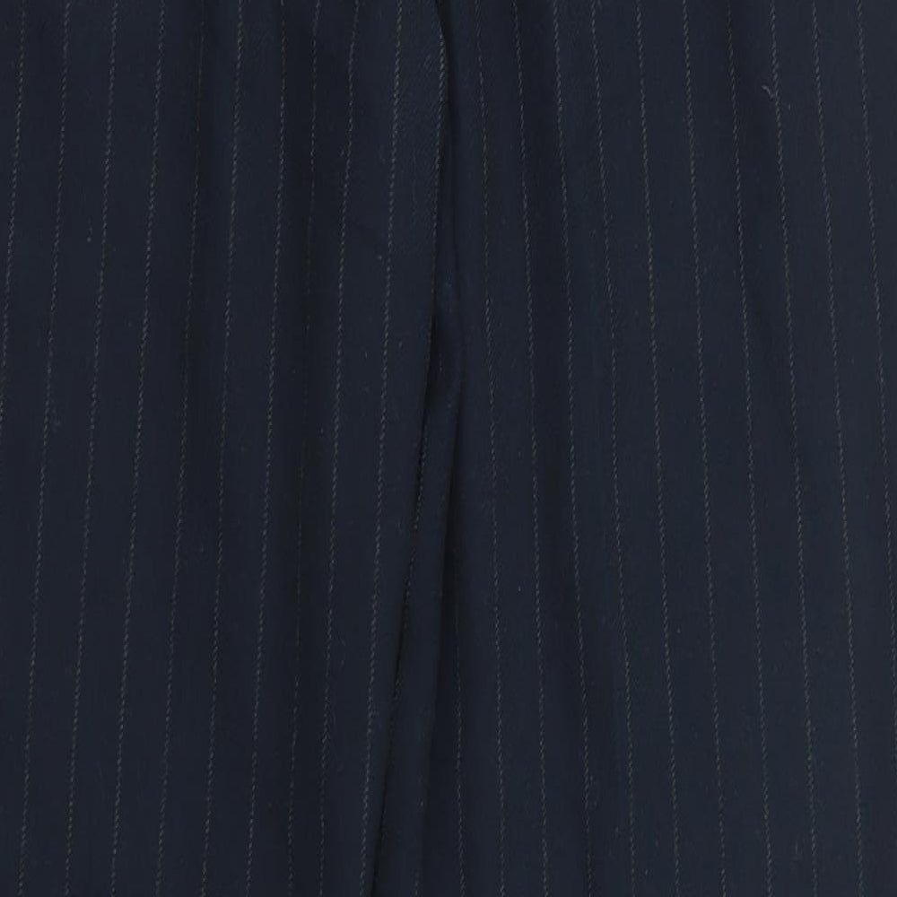 Next Tailoring Womens Black Striped Trousers Size 12 L25.5 in