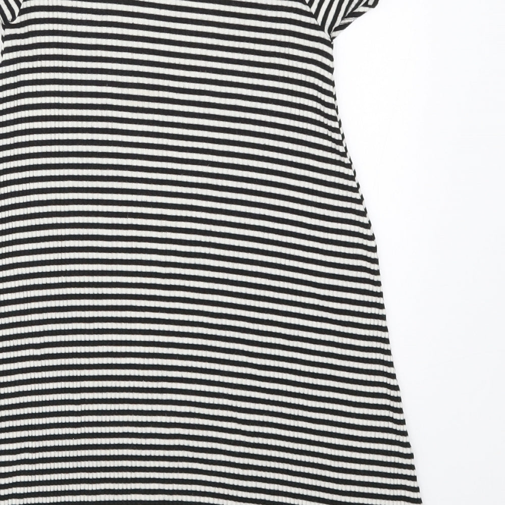 F&F Girls Black Striped A-Line Size 8-9 Years