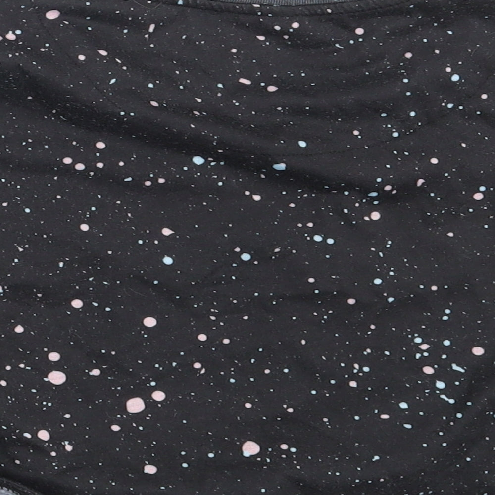 Closure Girls Black Spotted Basic T-Shirt Size 12-13 Years