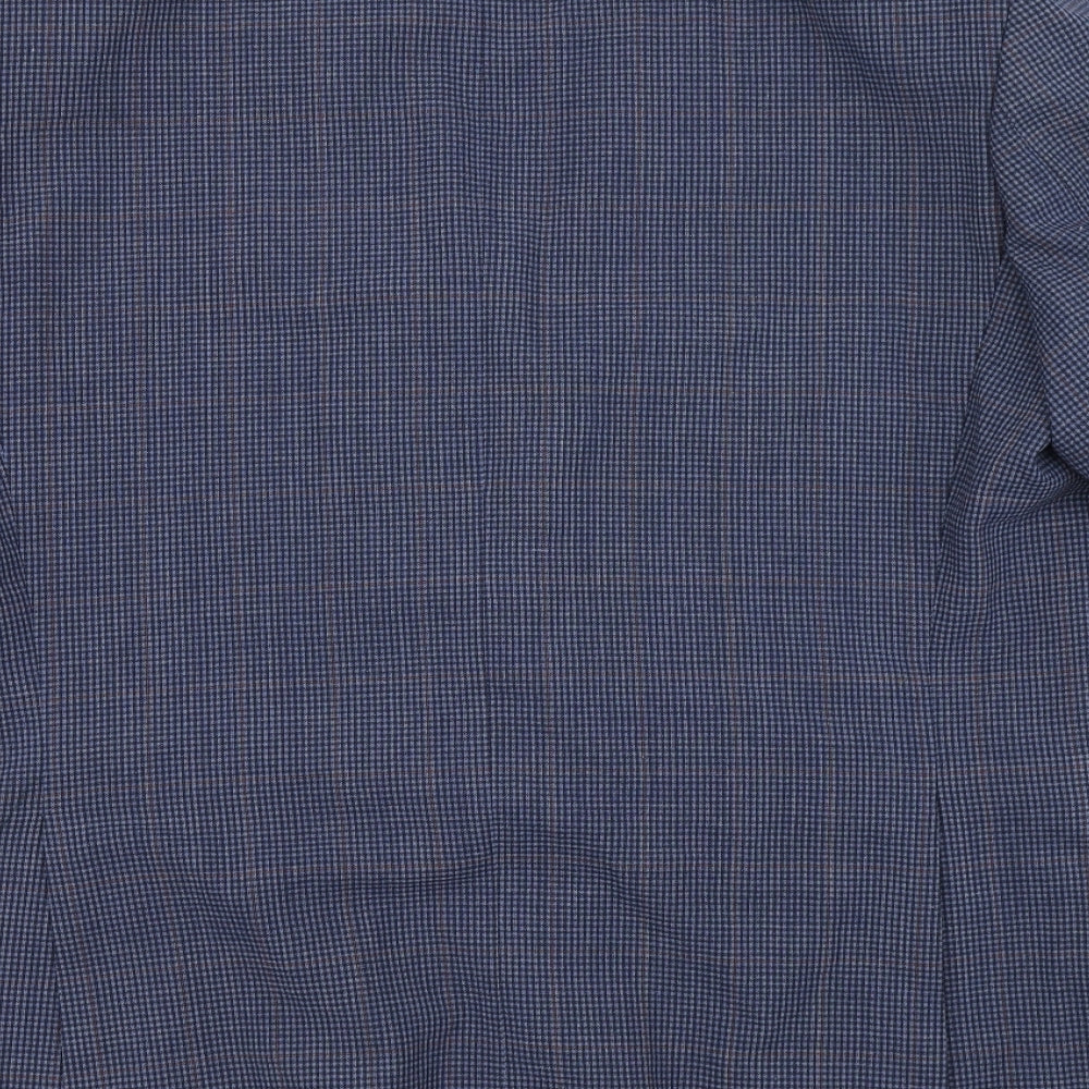 Greenwoods Mens Blue Plaid Jacket Blazer Size 40