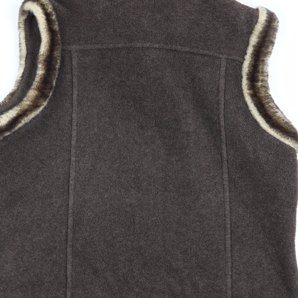 M&S Womens Brown Full Zip Jumper Size 12