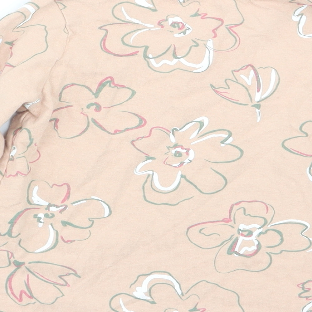 Nutmeg Girls Beige Floral Basic T-Shirt Size 3-4 Years