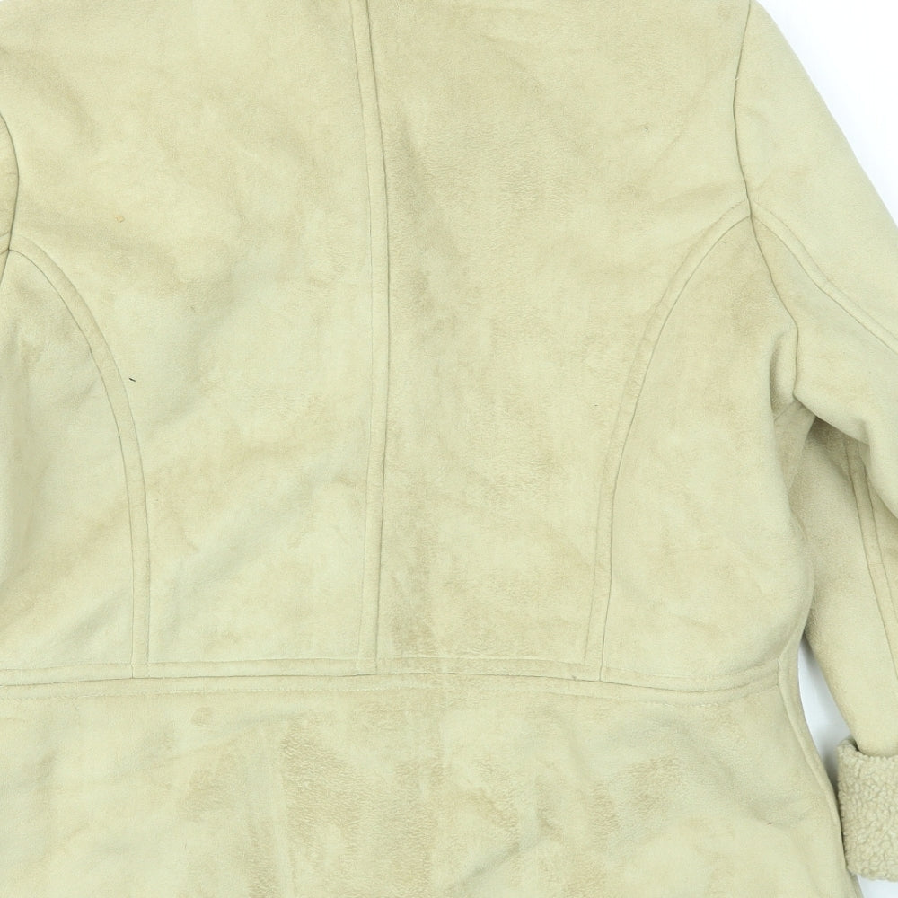 Preworn Womens Beige Jacket Coat Size 14