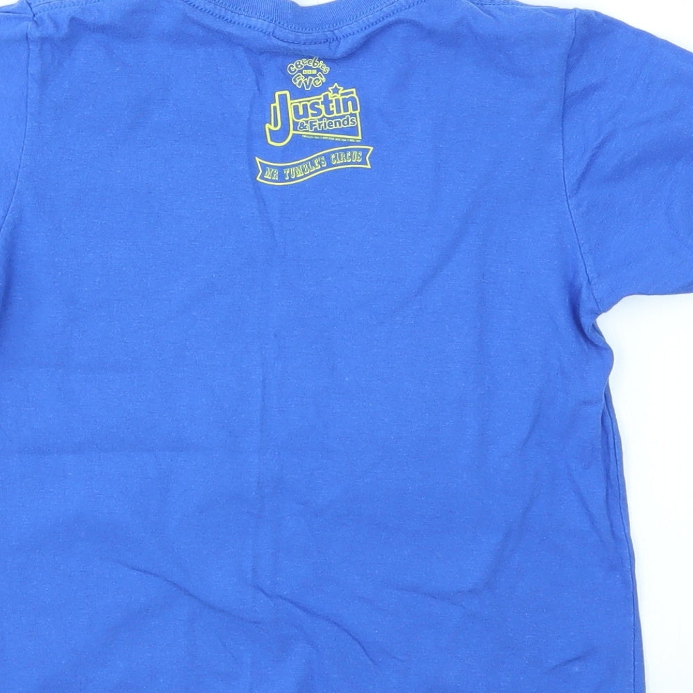 Gildan Boys Blue Geometric Basic T-Shirt Size S