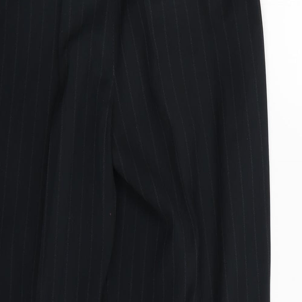 Marks and Spencer Womens Black Striped Trousers Size 10 L25 in