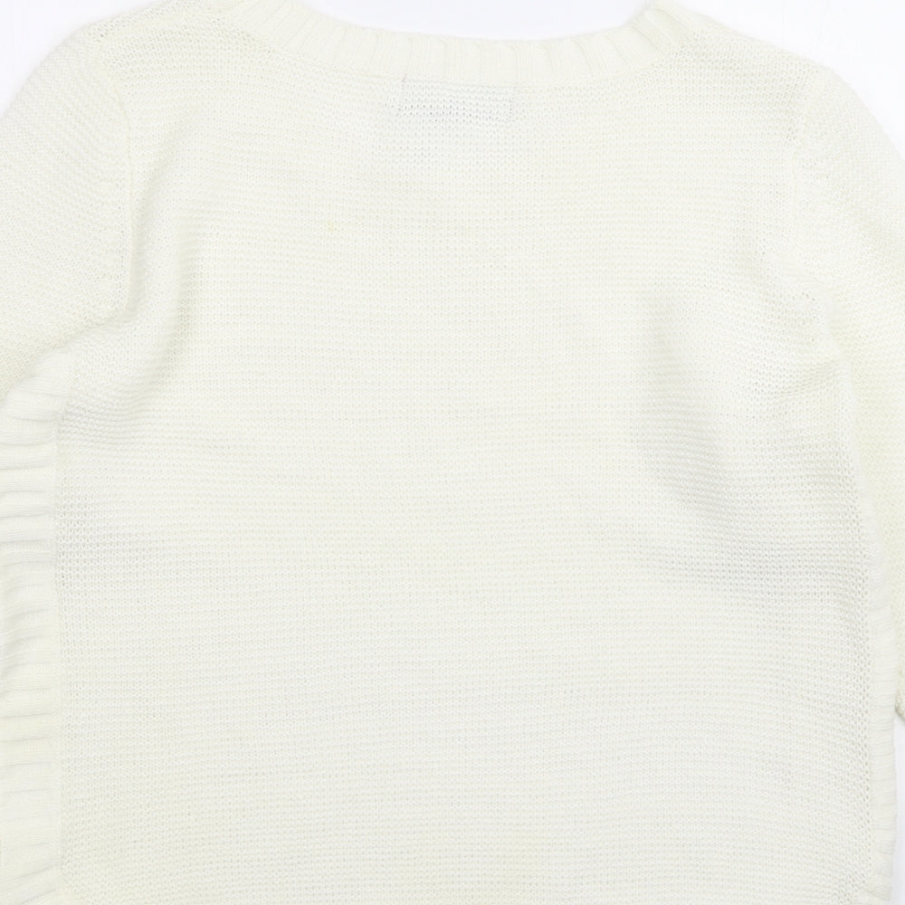 Preworn Womens White Pullover Jumper Size XS