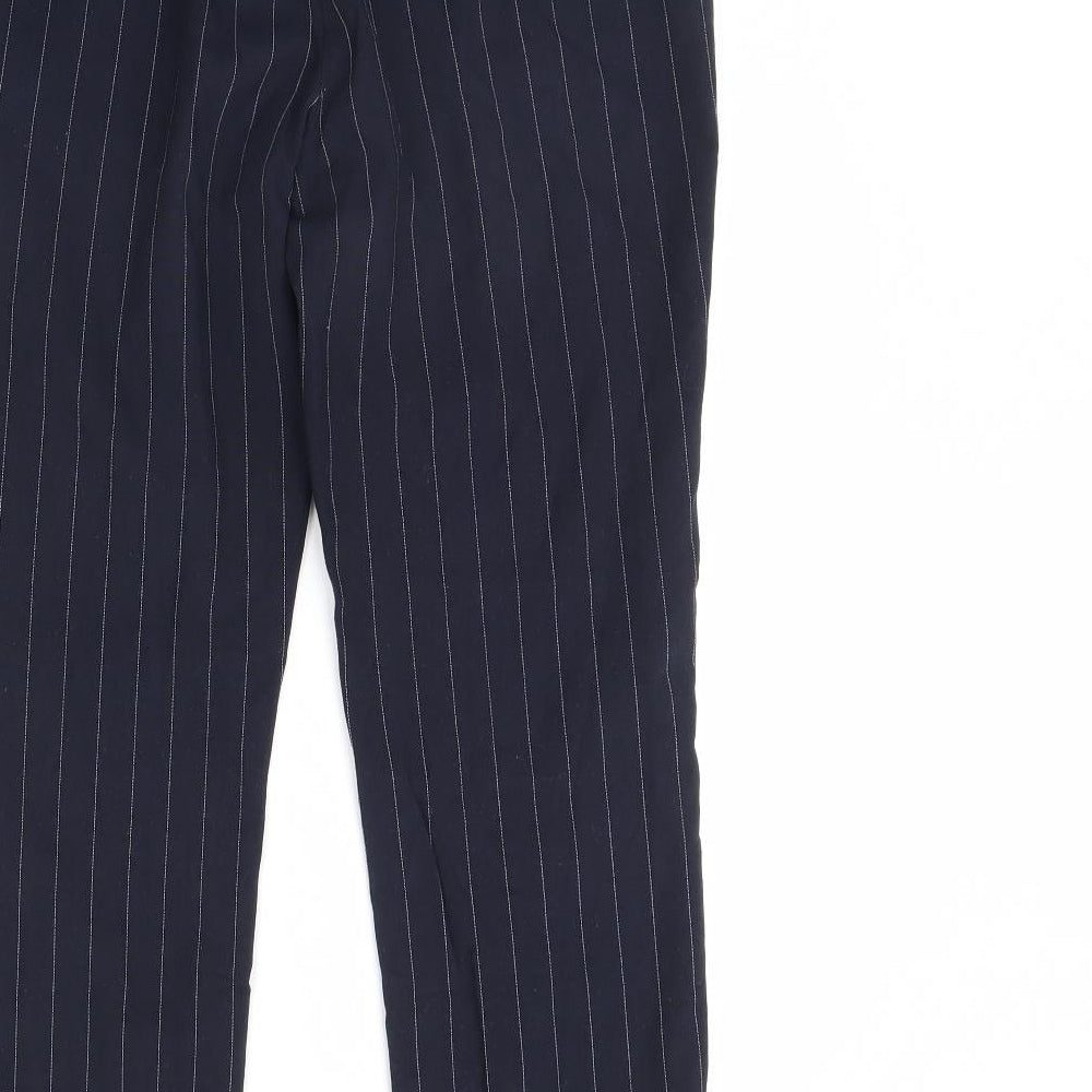 M&S Womens Blue Striped Trousers Size 10 L28 in