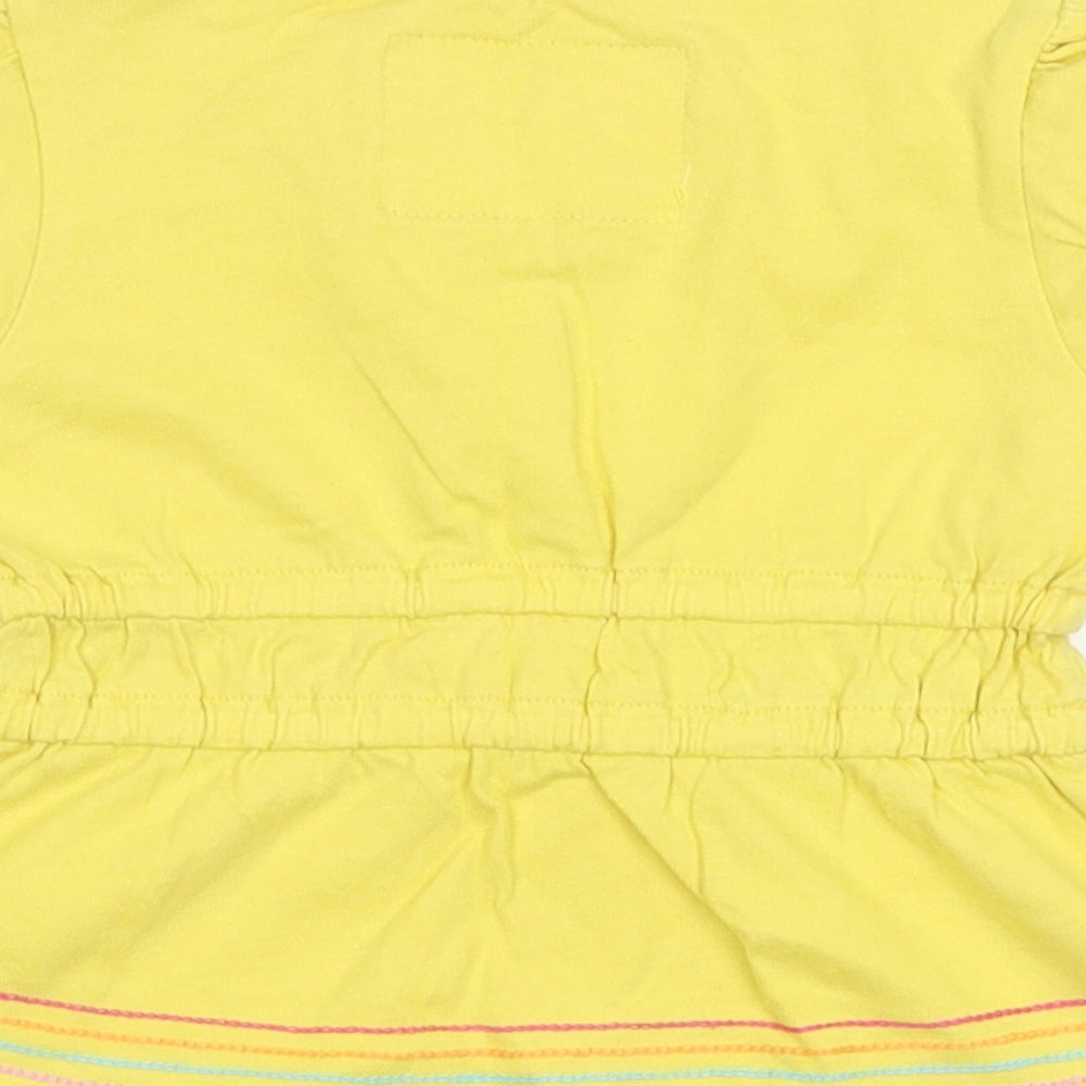 Debenhams Girls Yellow Basic T-Shirt Size 12-18 Months