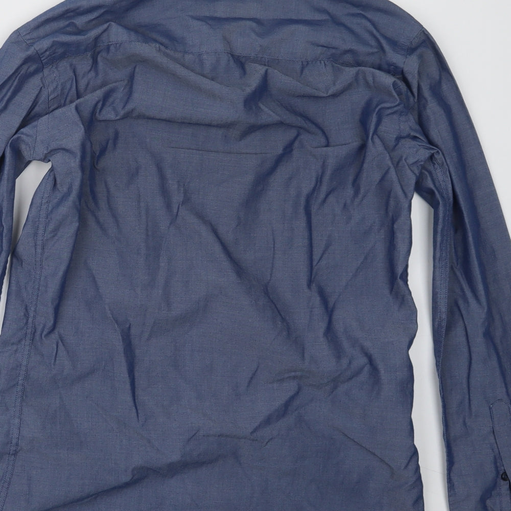 Cedar Wood State Mens Blue Button-Up Size 14