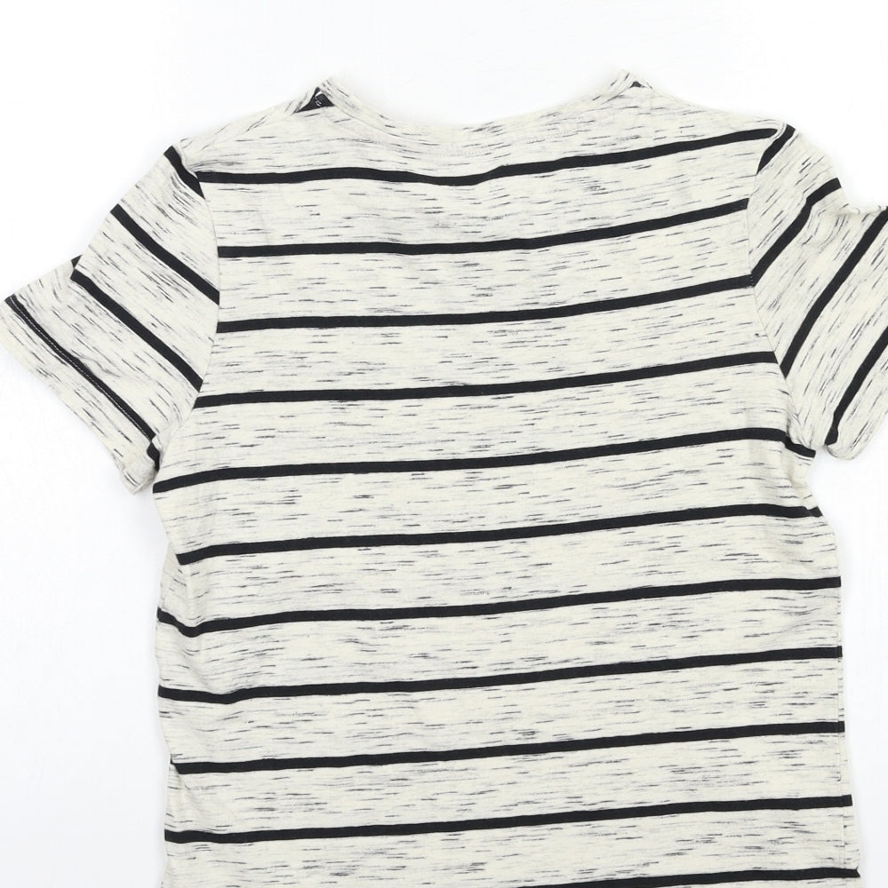TU Boys Beige Striped Basic T-Shirt Size 10 Years