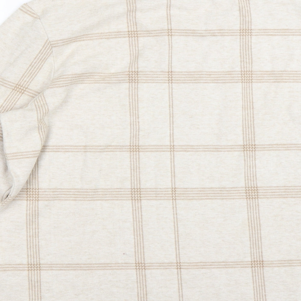 M&S Womens Beige Check Pullover Jumper Size 14