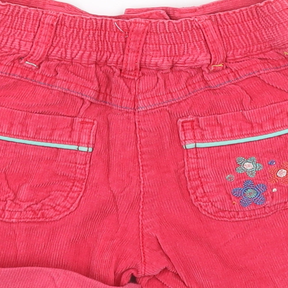 F&F Girls Pink Floral Corduroy Capri Jeans Size 18 Months