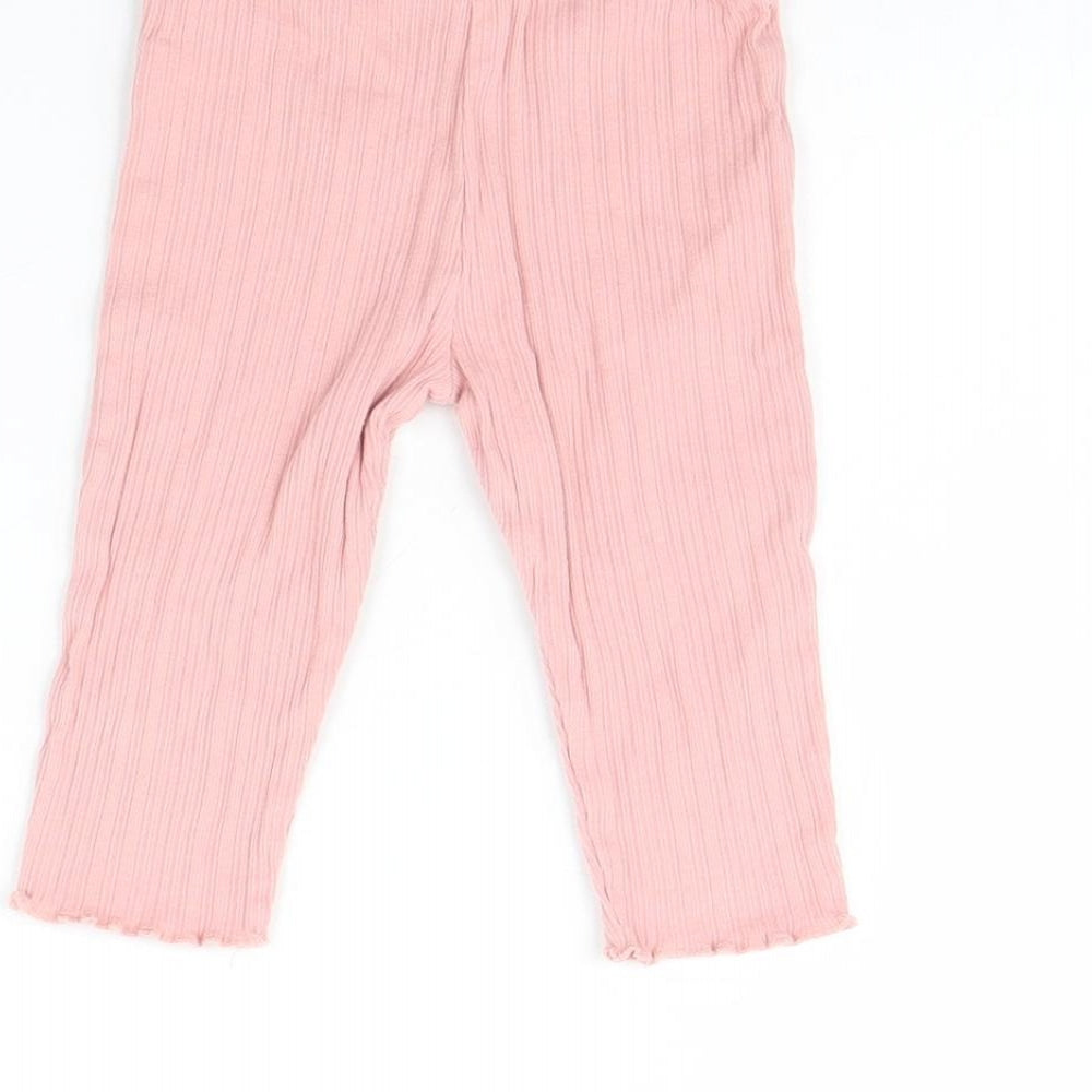 Fred & FLo Girls Pink Capri Trousers Size 6-9 Months