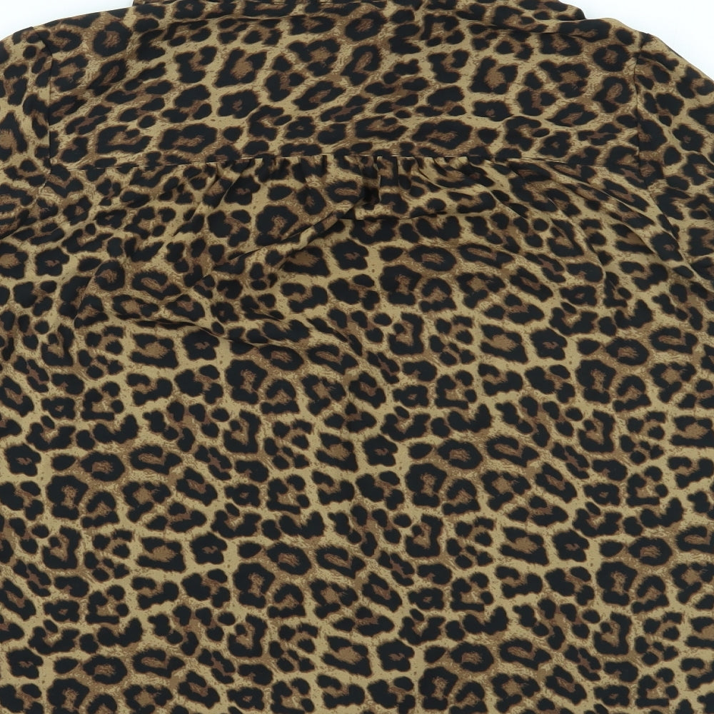 H&M Womens Brown Basic Button-Up Size 10