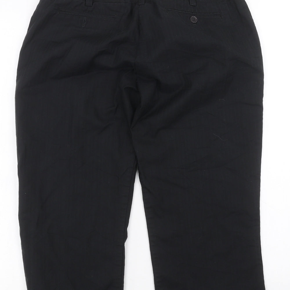 Review Womens Black Cropped Trousers Size 10 L20 in