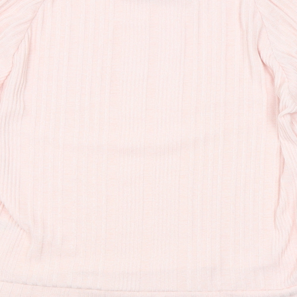 Preworn Womens Pink Striped Pullover Jumper Size S