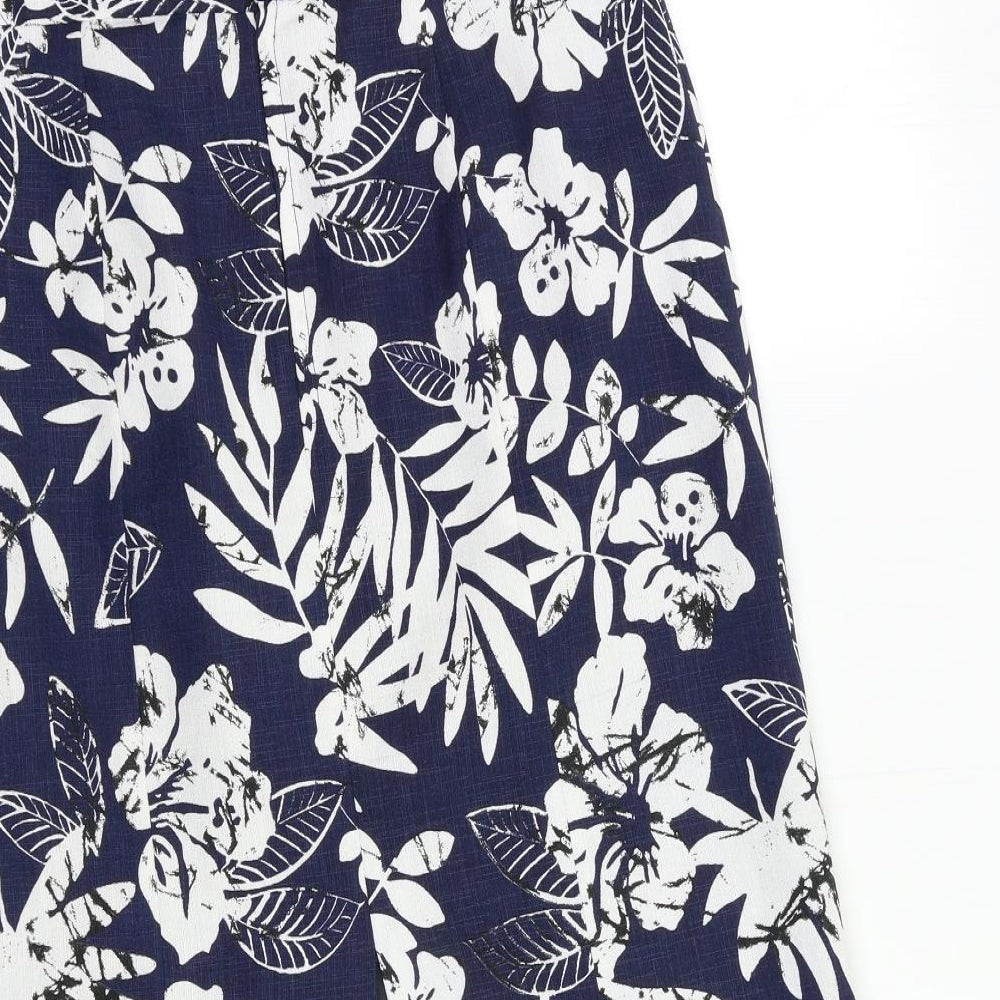Preworn Womens Blue Floral Straight & Pencil Skirt Size 30 in